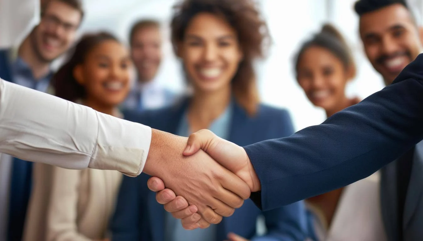 Two people shaking hands
